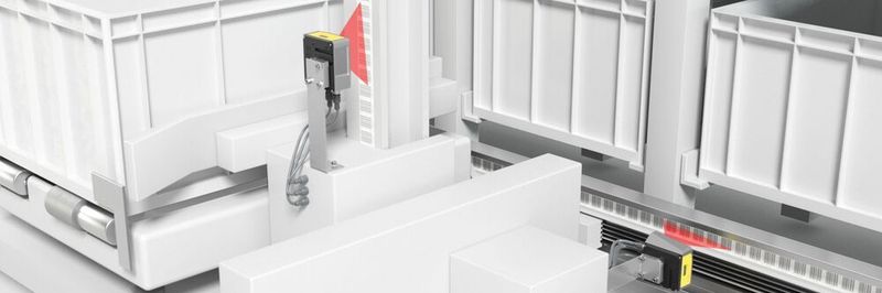 Das neue Barcode-Positioniersystem FBPS 600i kombiniert zwei Sensoren in einem Gerät und erfasst damit Position und Geschwindigkeit sicher.
