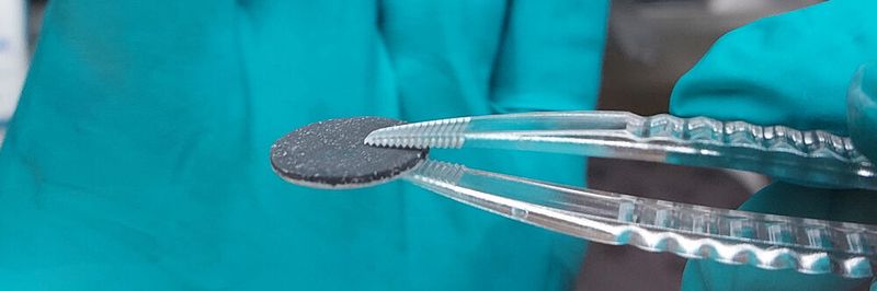 Multilayer, ceramic solid-state cathode for initial functional tests.