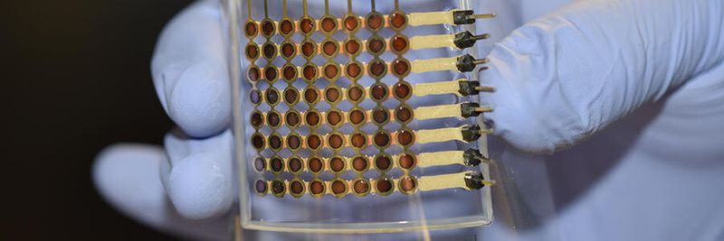 The fully 3D-printed flexible OLED display prototype is about 1.5 inches on each side and has 64 pixels. Every pixel works and displays light. The 3D-printed display is also flexible, which could make it useful for a wide variety of applications, such as foldable smartphone displays.