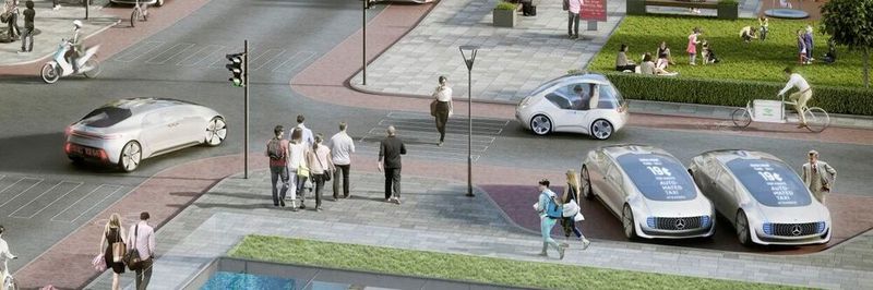 Daimler-Konzeptbild zum Autonomen Fahren. Mit dem Mercedes EQS ist ab 2022 in Deutschland erstmals ein Straßenfahrzeug mit automatisiertem Fahren nach Level 3 zugelassen. Steht der Durchbruch für das autonome Fahren bald bevor?