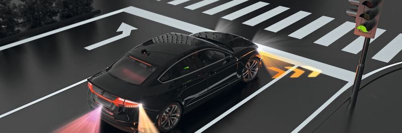 Lichtprojektion: Dank dynamischer Projektion lassen sich Informationen auf die Umgebung des Fahrzeugs projizieren oder die Karosserie wird zum optischen Element.