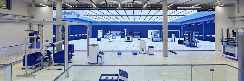 So sieht es in der Modellfabrik von Bosch Rexroth in Ulm aus.