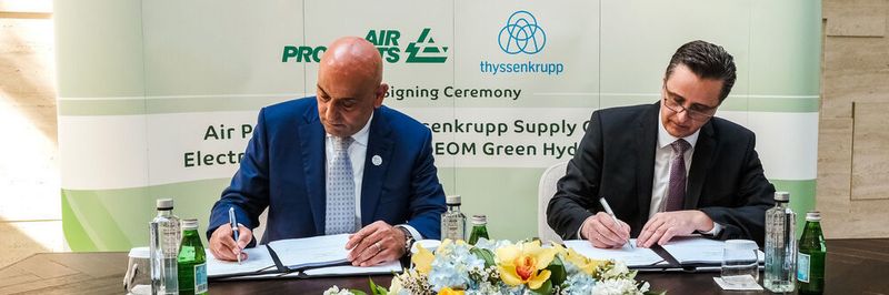Gasriese Air Products hatte Thyssenkrupp bereits früh als Technologielieferant und als Partner für das Wasserstoffprojekt in Saudi Arabien ausgewählt.
