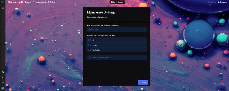 Zenforms erlaubt das unkomplizierte Erstellen von Umfragen, Quizzes und mehr.