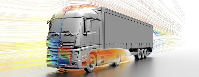 Aerodynamische Fahrzeugsimulation mit Simcenter STAR CCM+ von Siemens.