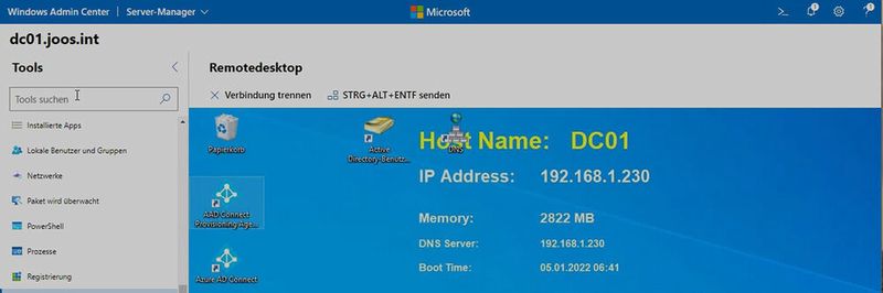 Entfernte Server oder Clients lassen sich auch über das Windows Admin Center mit der PowerShell oder via RDP-Sitzung administrieren.
