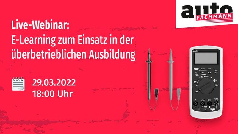In einem kostenlosen Webinar informiert der autoFACHMANN über den Einsatz seines E-Learning-Angebots in der überbetrieblichen Unterweisung.