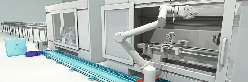 Verfährt der Cobot auf einer Linearachse, kann er Aufgaben gleich an mehreren Orten übernehmen.