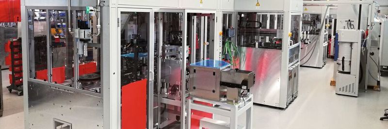 Eine vollautomatische Endmontagelinie für Elektromotoren im Kfz-Bereich: Optional können bei einer solchen Anlage der Braun Sondermaschinen GmbH Siko-Positionierantriebe für eine schnelle und präzise automatisierte Formatverstellung zum Einsatz kommen.