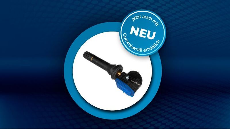 ART.-NR. 1210-GO1 • Programmierbar mit allen unabhängigen RDKS-Geräten • 99 % Abdeckung des Fahrzeugbestands • Verfügbar mit Aluminiumventil (variabler Winkel von 0°-40°) oder Gummiventil