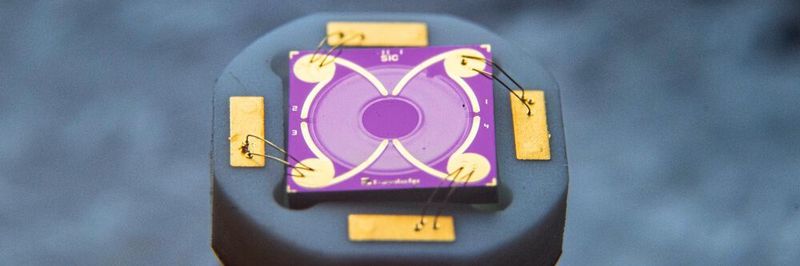 Drucksensor: Forscher des Fraunhofer IZM haben einen Hochtemperatur-Sensor entwickelt, der auf Grundlage von Silizium-Carbid (SiC) aufgebaut ist.