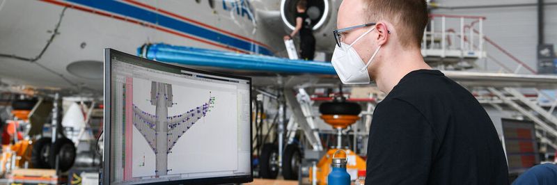Das Istar-Forschungsflugzeug des DLR wurde mit mehr als 250 Beschleunigungssensoren von Kistler für Schwingungsversuche am Boden und in der Luft ausgerüstet.