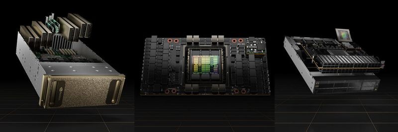 Hopper ist der Name von Nvidias neuer GPU-Architektur. Den Start macht dabei der für KI-Workloads bestimmte H100-Chip mit 80 Milliarden Transistoren, hier auf einem SXM5-Modul. Zusätzlich präsentiert der Hersteller ein Komplettsystem für Omniverse und einen superschnellen Switch für KI-Systeme.