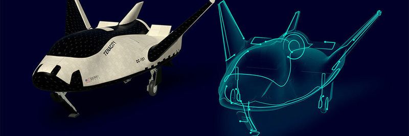 Der Weltraum ist nur eine der vielen Domänen, die Siemens Digital Industries Software adressiert. Zu sehen ist hier ein Transporter, den die Firma Sierra Space entwickelt.