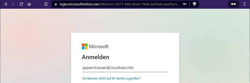 Mit einigen Handgriffen fordert die eigene WebApp zur Authentifizierung auf.