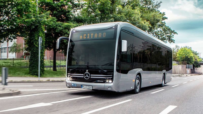 Der E-Ctiaro ist das elektrische Vorzeigemodell von Daimler Buses. Ab 2030 sollen in Europa nach Angaben des Unternehmens nur noch elektrische Modelle verkauft werden.