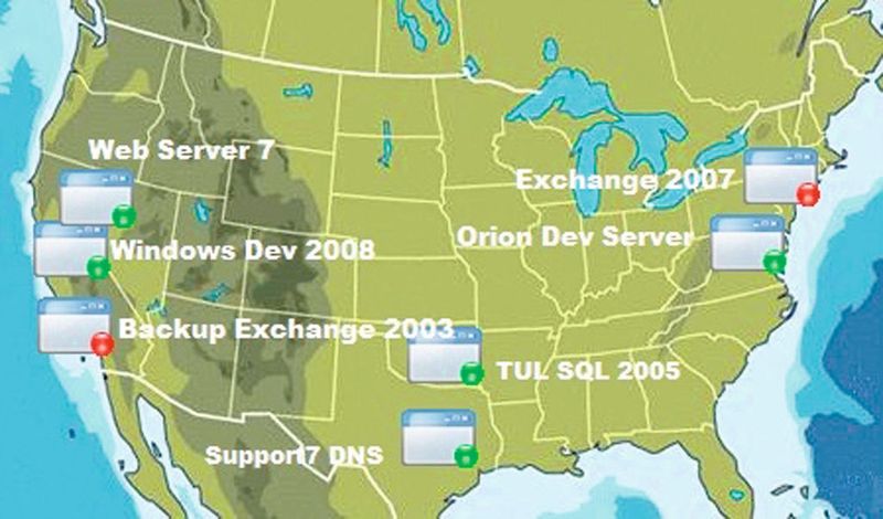 Solarwinds gibt einen Überblick über den Status der eingesetzten Applikationen.