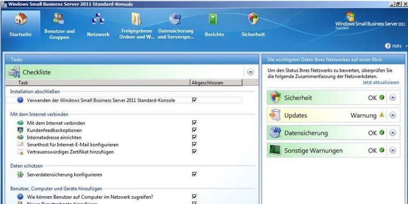 Mit der Konsole des Small Business Server lässt sich jetzt auch Office 365 verwalten.