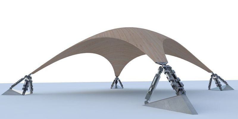 10 x 10 Meter großes adaptives Schalentragwerk (Bild: Bosch Rexroth)