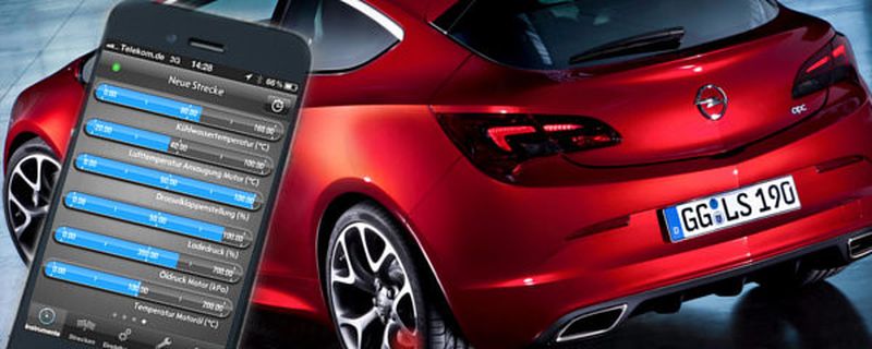 Für Technikbegeisterte: Mit der App die Opel für den Astra OPC anbietet, sind Fahrzeugdaten direkt aus dem CAN-Bus darstellbar.