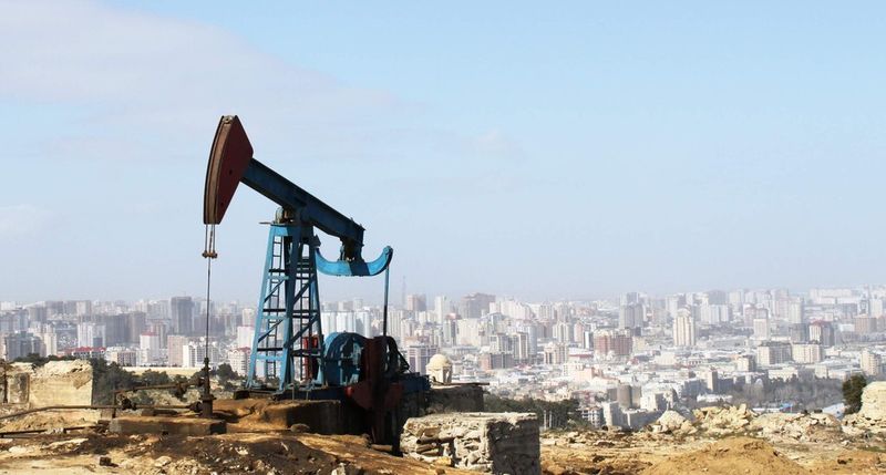 An oil pump just outside of Baku, Azerbaijan.