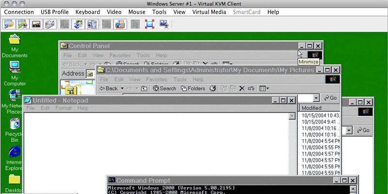 Mit der Monitor-Vollbildanzeige des Dominion KSX II können die Benutzer beim Fernzugriff genauso auf dem Zielserver arbeiten wie beim direkten Zugriff vor Ort.