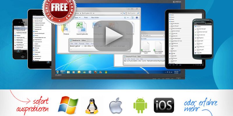 BoxCryptor: kostenlose Verschlüsselung für Cloudspeicher, jetzt mit nativer Unterstützung von Mac, Windows, iOS und Android.