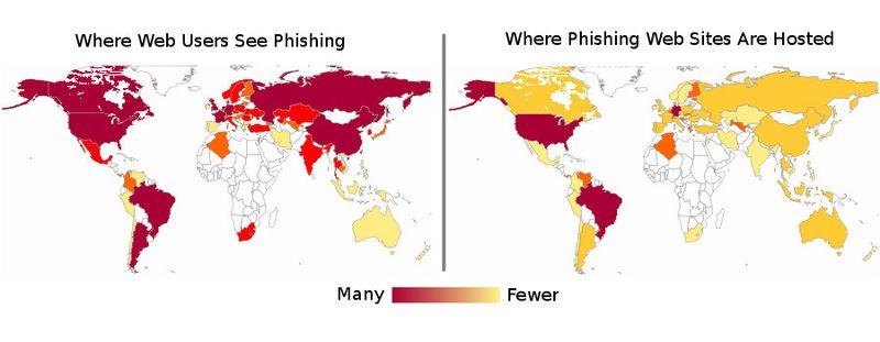 Viele Phishing-Webseiten werden Google zufolge in Deutschland gehostet.