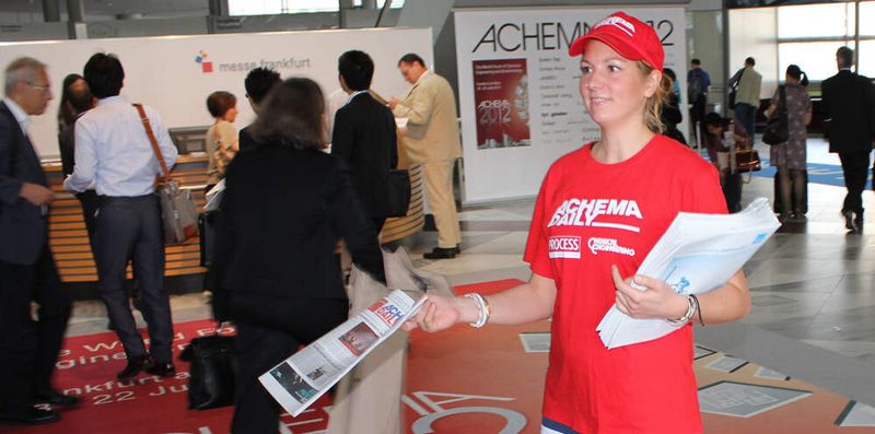 With a daily print run of 30,000 issues the ACHEMA Daily Team provided important news and figures to visitors at the fairground gates or in more than 100 hotels in the area.