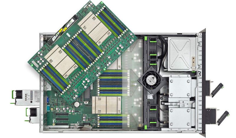 Die moduare Bauweise erlaubt beim Rack-Server Primergy RX500 S7 Zwei-Sockel- in Vier-Sockel-Systeme zu verwandeln.