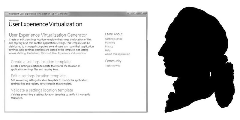 Damit Profile markant bleiben: User Experianece Virtualization (U-EV)von Microsoft (Der Schatttenriss von Goethe daneben ist um 1775 oder wenig später entstanden. Das Original aus schwarz hinterlegtem weißen Papier wird in der Stiftung Weimarer Klassik aufbewahrt.)