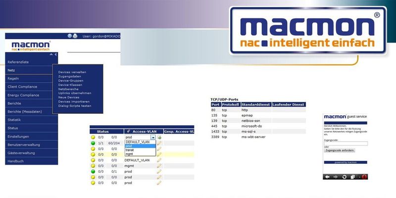 Neben erweiterten Sicherheitsfunktionen gehört zu Macmon 4.0 auch eine überarbeitete Benutzeroberfläche.