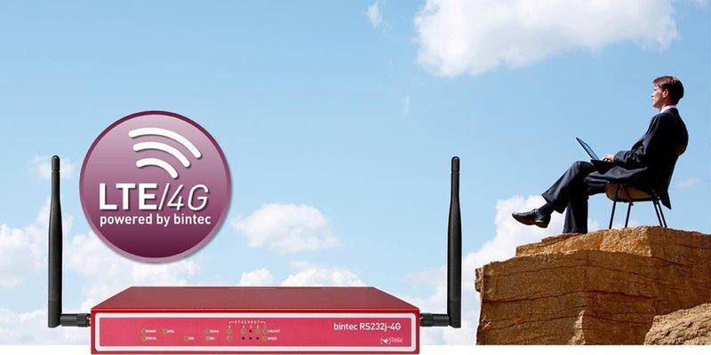 Der Bintec RS232j-4G von Teldat unterstützt den LTE-Standard für Downloads mit bis zu 100 MBit/s und Uploads mit bis zu 50 MBit/s.