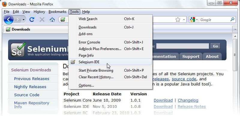 Das Firefox-Plug-in Selenium IDE prüft Webanwendungen auf eventuelle Probleme.