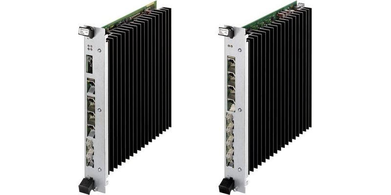 Keymiles Zentralbaugruppe (links) steuert Line-Cards und Gateways über die Backplane, mit der anderen Baugruppe lassen sich TDM- und Ethernet-Dienste über SDH übertragen.