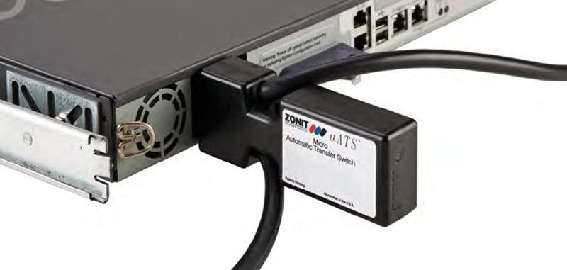 Auch die platzsparenden 1-Port-Variante des Zonit Micro-Transfer-Switch bietet Ausfallschutz und redundante Stromversorgung.