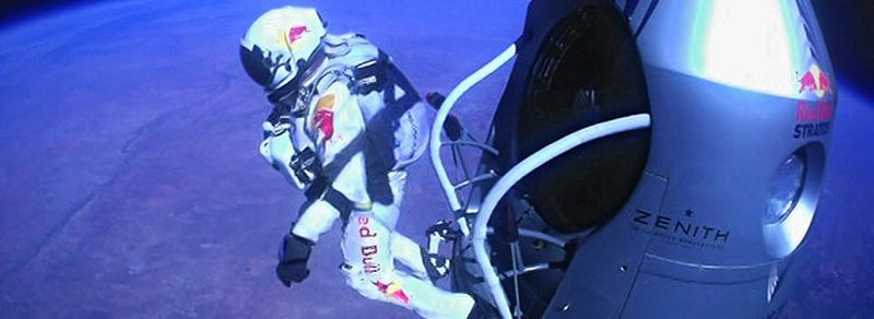 Der Moment des Ausstiegs in 39 Kilometern Höhe