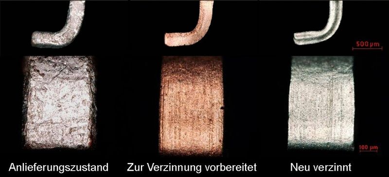 Mit dem Nova-Tin-Verfahren gelingt eine stabile Neuverzinnung von Bauteilen mit diffundiertem Kupfer.
