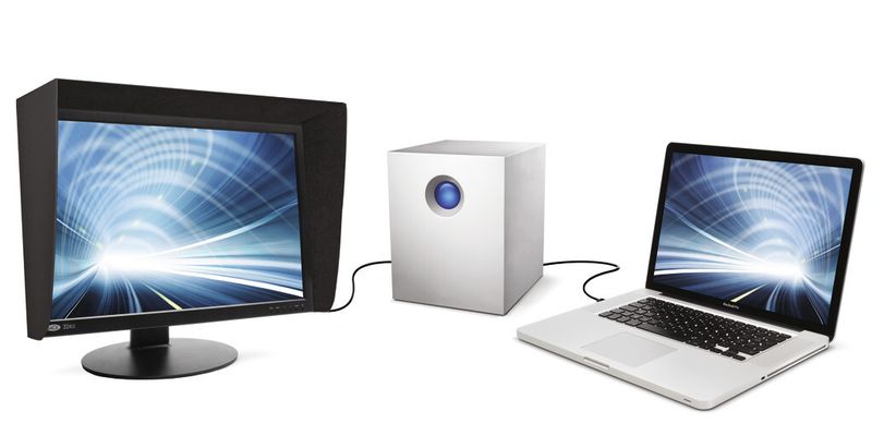 Die RAID-Lösung 5big Thunderbolt ermöglicht die professionelle Videobearbeitung an einem Laptop.