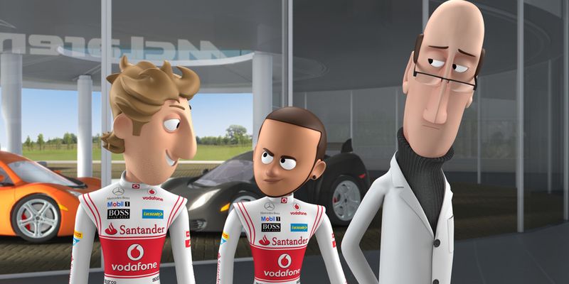 Animationsfilm Tooned von Framestore im Auftrag für McLaren produziert. Coole Typen, scharfe Kurven, schnelle Flitzer. Framestore animierte in Zusammenarbeit mit McLaren die Serie Tooned. In den Hauptrollen: die britischen Formel1-Fahrer Jenson Button und Lewis Hamilton.