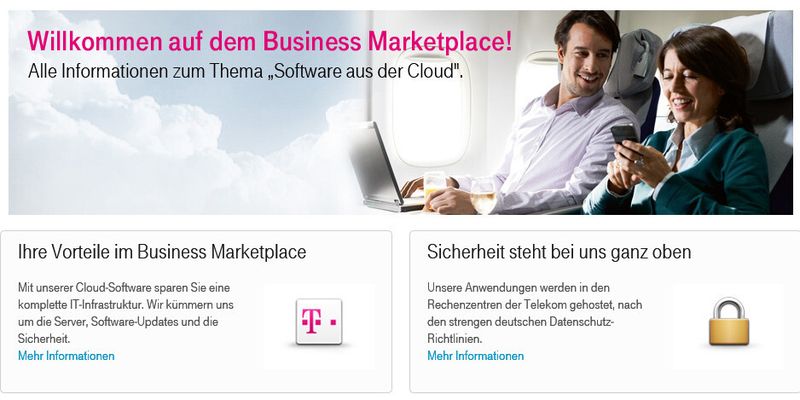 Der Business Marketplace der Deutschen Telekom: Cloud Services namhafter Anbieter aus einer Hand: eine Abrechnung, ein SLA und die notwendige Konnektivität.