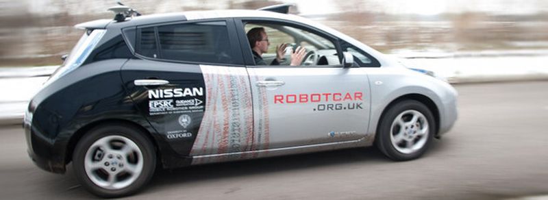 Autonom und elektrisch: Die Mobile Robotics Group der Oxford University hat einen Nissan LEAF zum autonom fahrenden Elektroauto umgebaut
