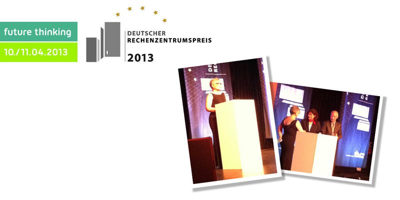 Ulrike Ostler lobte in ihrer Laudatio, wie schwere Rechenzentrumstechnik, IT und bauliches Design Hand in Hand spielen, um Ressourcen zu schonen.