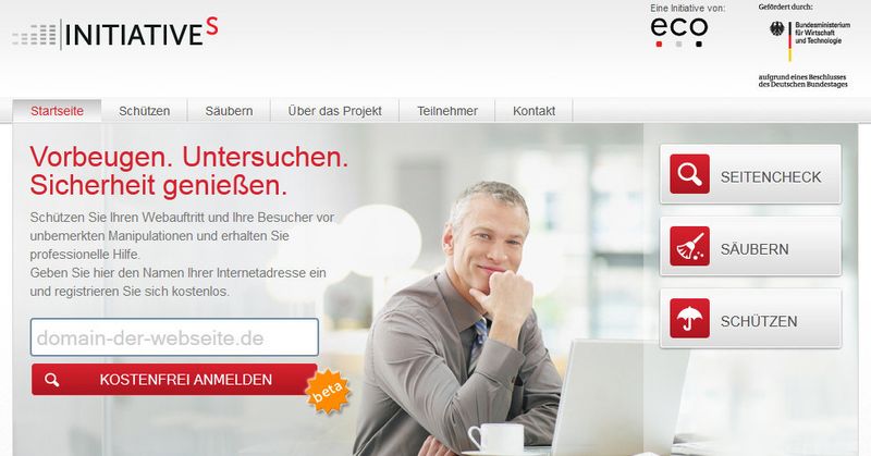 Mit dem Webseiten-Check der Initiative-S können Schwachstellen in Websites aufgedeckt werden, die in der Cloud betrieben werden.