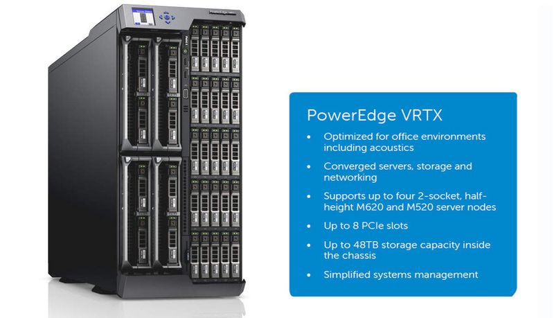 Das integrierte System Poweredge VTRX soll hohe Leistung und einfache Administration für Büro- und kleine Server-Räume bieten.