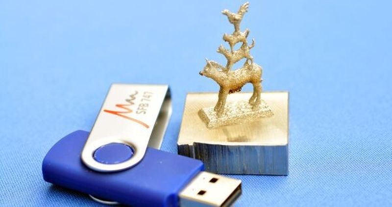 Die Bremer Stadtmusikanten, hergestellt durch SLM (Selective Laser Melting). Mit diesem Verfahren können Umformwerkzeuge maßgeschneidert endformnah generiert werden.