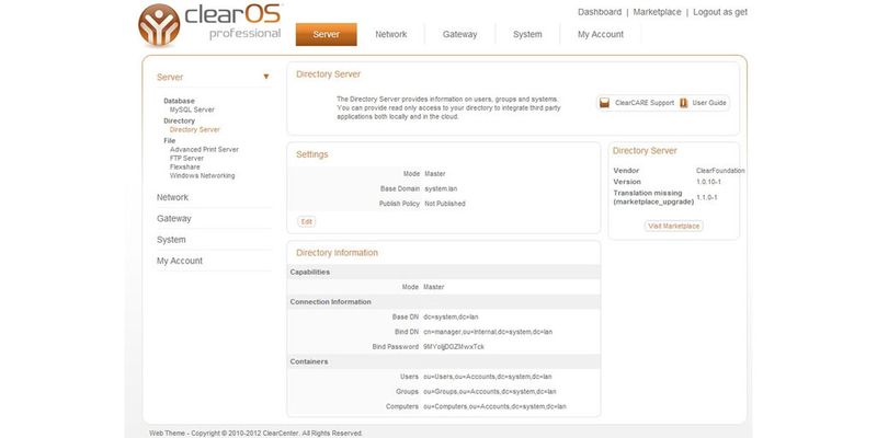 Linux-Dateiserver werden häufig über ein Webinterface verwaltet.