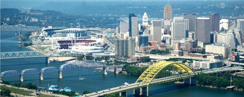 Cincinnati, das Tor zum industriereichen Mittleren Westen: 300 internationale Unternehmen sind in Cincinnati zu Hause, davon über 90 aus Deutschland. Über 40 Prozent der Einwohner von Cincinnati haben deutsche Wurzeln.