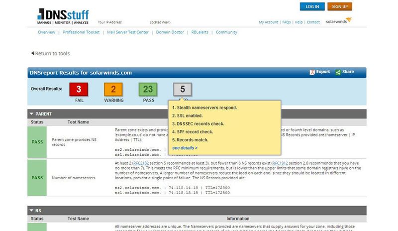 Die DNS-Management-Tool-Sammlung von DNSstuff zählt nun zu den über 30 kostenlosen IT-Managementlösungen von Solarwinds.