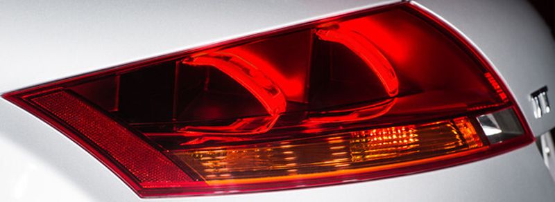 Detailaufnahme der 3D-OLED-Rückleuchte